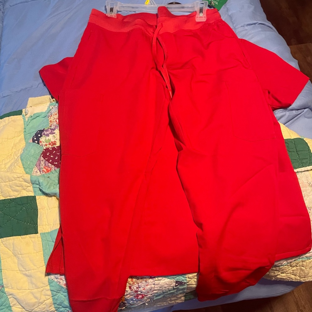 Red scrubs